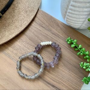 Handmade Recycled Glass Stretchy Bracelets